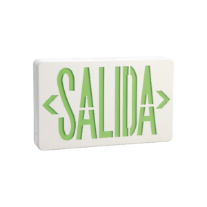 Letrero LED de SALIDA Universal con alto brillo/uso en pared, lateral o techo/Batería de Respaldo Incluida.