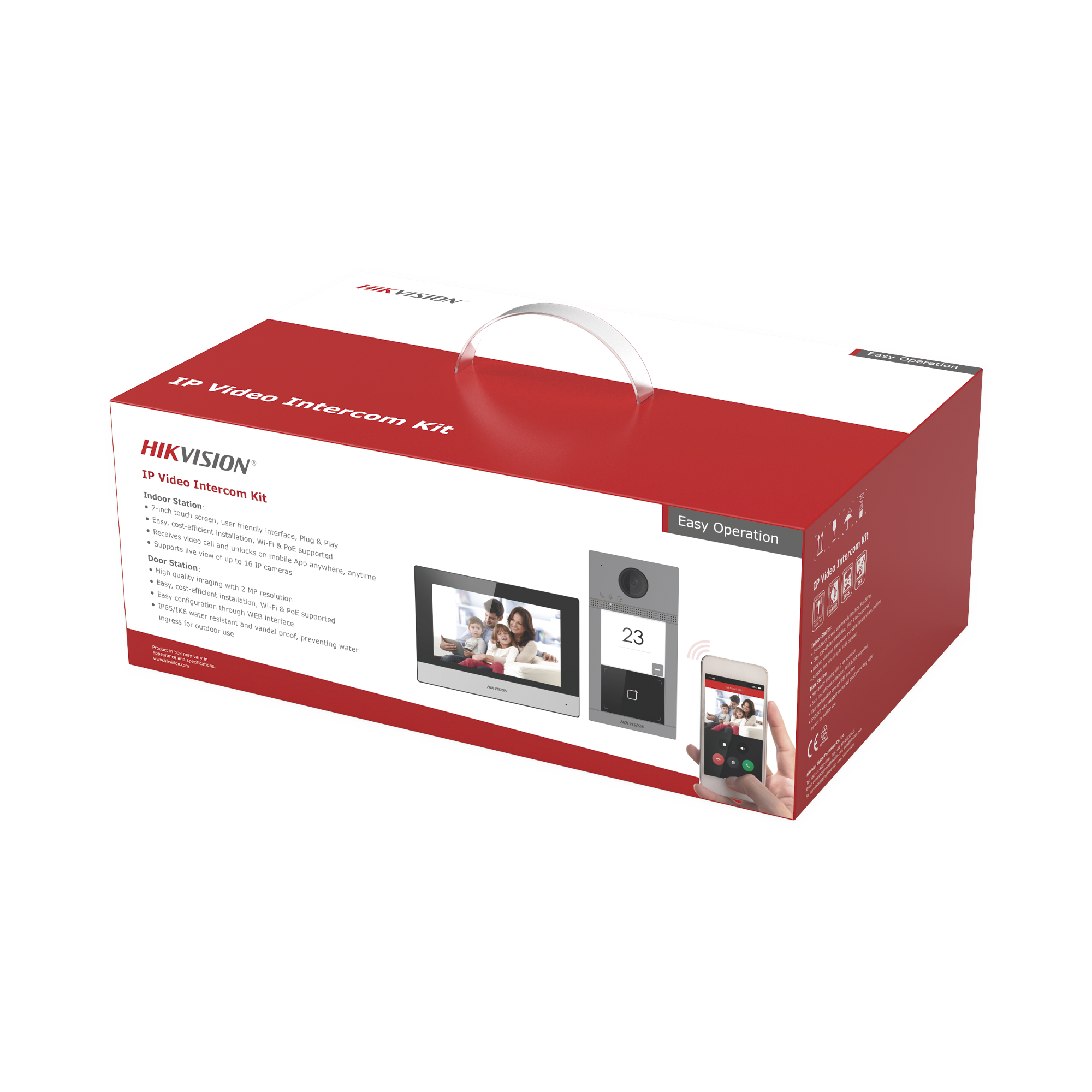 Kit Videoportero IP Hikvision con monitor y swith POE Fácil instalar