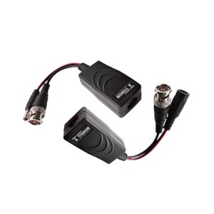 Kit de transceptores activos con conector para alimentación (12V/24VCD/AC) TurboHD para aplicaciones de video por UTP Cat5e/6 en HD. Distancia de hasta 200 m en 4K